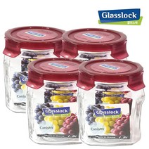 글라스락 사각 저장병 1.5Lx4, 4개, 1.5L