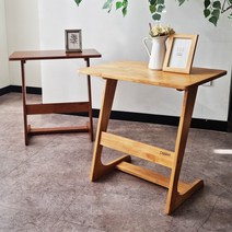 플레르가구 햄프 노트북 미니 간이 원목 소파 사이드 테이블, 네츄럴