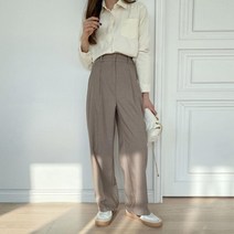 다잇템 [다잇템] 여자 넓은 출근룩 백밴딩 원핀턱 박스 슬랙스