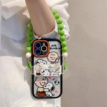 프로 귀여운 강아지 낙서 구슬 특이한 투명 케이스 14 13 12 11, 아이폰14프로맥스_up4000 M