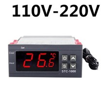 온도 조절기 컨트롤러 자동 측정기 센서 디지털 인큐베이터 릴레이 10 난방 냉각 12, 110v-220v
