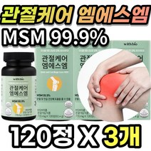 중년 장년 노인 부모님 MSM 엠에스엠 엠에스엔 식이유황 디메틸설폰 무릅 무릎 관절 연골 손상 케어 건강 에 도움 피쉬콜라겐 펩타이드 함유 120정, 120정 X 3개 + 사은품
