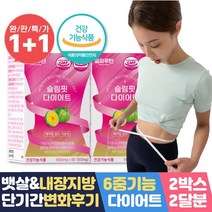 6중 복합기능성 다이어트 보조제 식약처인증 HCA 뱃살 체지방 내장지방 분해 컷팅제 가르시니아 비타민, 2통, 60정