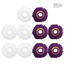 퀸마루 페달청소기 전용걸레 극세사 걸레5장, 보라걸레 5장 페달용