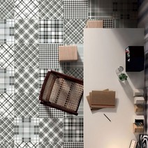 북유럽 자기질 패턴타일 200mmX200mm, 10장, 그레이체크패턴[22010]