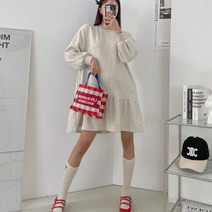 여자 봄 가을 미니원피스 캉캉 셔링 플레어 원피스 데이트룩 코디