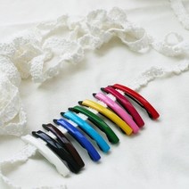 홍코 헤어클립 컬러 일자헤어핀 미용집게 앞머리삔 옆머리핀 고정핀, 1세트, 그린(대)