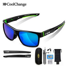 쿨체인지 편광 스포츠 선글라스, 블랙-그린