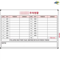 주차현황판 주차관리보드 900x600 주차칠판 주차현황보드 주문제작 화이트보드 도안칠판추천, 자석형