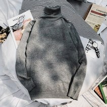 패딩 두꺼운 터틀넥 스웨터 솔리드 컬러 빅야드 뚱뚱한 니트 스웨터 라펠 풀오버 하의 셔