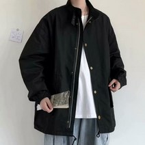 오버핏 남자 하프 자켓 아우터 스트링포인트 데일리룩 봄 가을 겨울