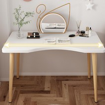 커브형 느티나무 컴퓨터 책상 원룸 심플 탁자(100cm 화이트), 단품