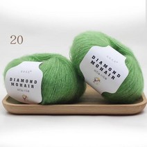 뜨개질실 25g 1ball 모헤어 캐시미어 원사 목도리 양모 실크 니트 크로 셰 아기, 1개 20개