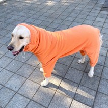 강아지후리스올인원 대형견올인원 리트리버옷 진돗개옷 중형견옷 강아지뽀글이 S-7XL, 오렌지