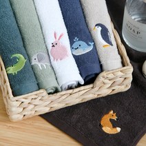 송월타올 어린이집 고리수건 애니멀즈 5장, 골고루