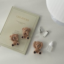 그날의향기 테디베어 곰돌이 차량용 석고방향제 차량용방향제 새차선물 디퓨저 방향제, 눈가린 테디베어, 헤스페리데스
