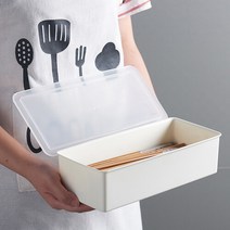 구디푸디 심플 사각 수저통, 베이지, 1개