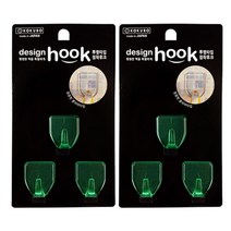 코쿠보 투명 점착후크 소 3p, 그린, 2개입
