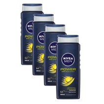 니베아 맨 파워 리프레시 쓰리인원 샤워젤 바디워시 올인원워시 500ml Nivea MEN Power Refresh 3-IN-1 Shower Gel, 4개