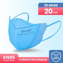 Elough-성인용 3D KN95 페이스 마스크 FPP2 Homologadas 유로파 블랙 FFP2 노아 컬러 ffp2kn95 인증, 10 20pcs Blue, 한개옵션1