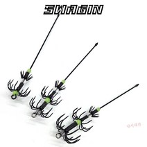 스웨긴 이지야엔2 야엔바늘 생미끼 채비 갑오징어 한치 오징어 낚시 바늘 SG-108, 1개