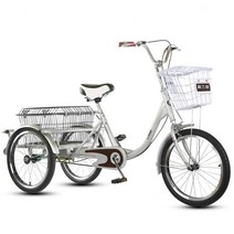 마켓유누 성인세발자전거 효도 할아버지 삼륜 할머니, 302 야채바구니 버건디 알루미늄링