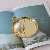 [모리앤]플라워 인센스스틱13p+홀더+토끼트레이 세트 5가지향, 화이트토끼 아카시아향