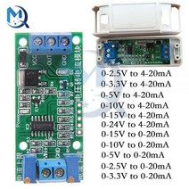 전압 전류 변환기 모듈 비 절연 LED 표시기 산업용 제어용 DC 7-30V 4-20mA 3.3V 5V 9V 12V 24V 215327, 0-15V to 4-20mA215327