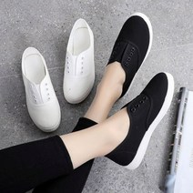 끈없는 학생 캐주얼 운동화 여자 슬립온 단화 4color 스니커즈 여성 데일리