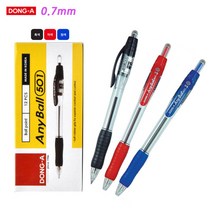 [성실한오피스] 동아 애니볼 볼펜, 1개, 0.7mm_빨강(12개입)