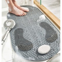 무독성 풋워시매트 서서발씻는 풋워시 미끄럼방지 발각질제거, 아이보리