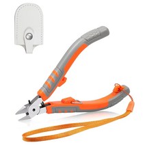 SPEEDWOX 사이드 커터 12.7cm(5인치) 대각선 커팅 펜치 안전 잠금 장치 및 보호 홀스터가 있는 와이어 커팅 니퍼 좁은 영역용 미니 정밀 플러시 커터 테이퍼드 헤드, Tapered head