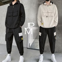 제이피엠 남자 아노락 후드 트레이닝복세트 봄 가을 운동복 긴팔 바람막이 반집업 상하의세트 RT15