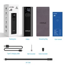 타이어공기압 타이어 자동차 주입기 공기압 cycplus a8 휴대용 자전거 펌프 자전거 팽창기 전기 공기 압축기 고압 충전식 배터리 볼, a8 블랙