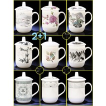설산 꽃 자연 산 풍경 녹차 전통 뚜껑 찻잔 2+1, 11.타입K 찻잔+뚜껑(거름망없음)