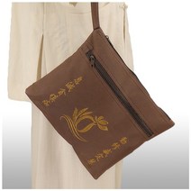 불경 파우치 복주머니 미니 지퍼백 성경 저장 삼복 캔버스 방수 글씨 연습책 보관 금강경, 갈색