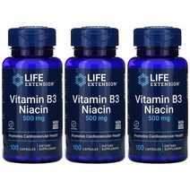 라이프익스텐션 비타민B3 니아신 500mg 100캡슐 Niacin 3개묶음