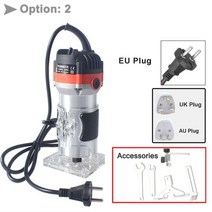 목공 루타기 에어 소형 800w 30000rpm 알루미늄 하우징 전동 공구 목공 전기 트리머 슬롯 머신 조각 손 조각 기계 나무 라우터, 블랙 트리머, 1개