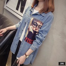 가바바 여성 빅사이즈 청자켓 툭 걸쳐도 스타일리쉬한 빅프린팅 청자켓 G44922
