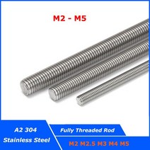 스터드볼트 완전 나사산 바 스터드 M2 M3 M4 M5 304 스테인리스 스틸 DIN975 길이 16mm 250mm 올 스레드, 98.M3 x 0.5 x 250 mm - 1 PCS