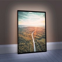 쉽지 A3 벽걸이 내장형 LED 라이트패널 메뉴판 광고판 조명액자, 블랙