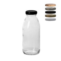 서울패키지 밀크티 음료유리병 1박스 48개 원형 300ml, 블랙캡