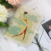 YAPOGI 국가 스타일 지갑 수제 새로운 플레이트 버클 짧은 린넨 소재 인쇄 작은 지갑 여성 간단한 지갑 여성 YAPOGI