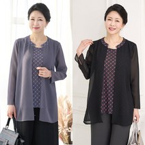 로즈맘 [엄마옷 로즈맘] 쉬폰무지가디건티셔츠