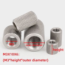 M3 M4 M5 M6 M8 M10 M12 304 스테인레스 스틸 길쭉한 원통형 너트 널링 손으로 조여진 메쉬, 304 stainless steel_M14x30x20