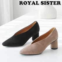 A2D 475 6cm 여성 쿠션 스웨이드 미들힐 로퍼 펌프스힐 구두 부티힐