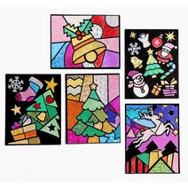 ABC문구 [민화}포일 아트 세트 만들기 꾸미기 팝아트 동물 캐릭터 크리스마스, 2. 크리스마스 포일아트 (루돌프), 1개
