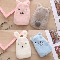 귀여운 동물 보들보들 휴대용 손 보온 온수 주머니 핫팩 배 허리 찜질기, 그레이