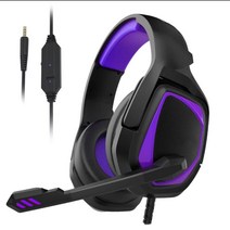 PC 게이밍 헤드폰 PS4 헤드셋 마이크 부착 헤드폰 노이즈 캔슬링 스테레오 사운드 3.5 mm잭 대응 Xbox Switch 스마트폰 대응(퍼플)
