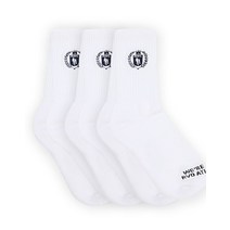 RVD College Campaign 클래식 자수 크루삭스 화이트 3세트 4AC07 300334